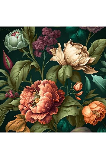 Olinpa Glass Stove Back Protector Countertop Built-In Back Protector |   60X52 cm |   Vintage Flowers