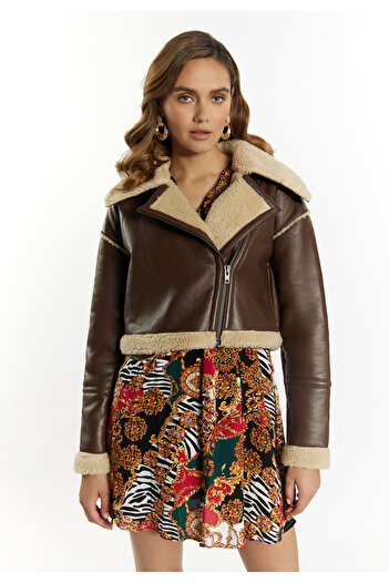 Faina shortened leather jacket