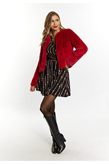 Faina Faux Fur Jacke embell