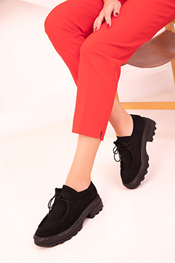 SOHO Black Suede Women's Casual Shoes 18362