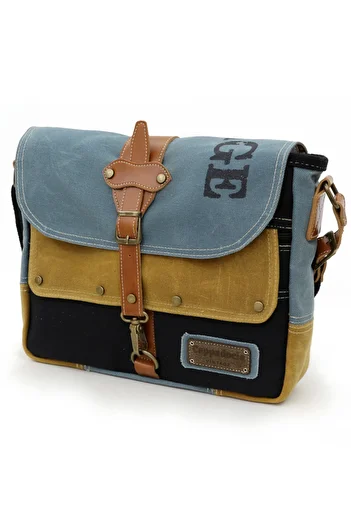 Cappadocia Vintage 4046 Antiochia Shoulder Postman School Briefcase Lemon Mould Mustard Water Resistant Waxed Canvas Laptop Bag
