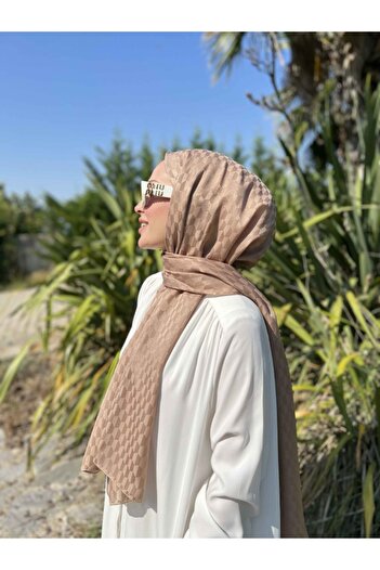 VALORSCARF Μεταξένιο σάλι ζακάρ με μοτίβο βιζόν