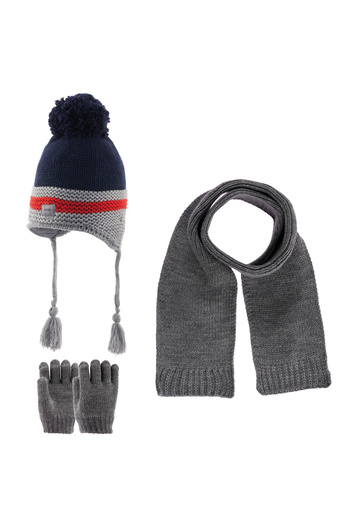 Kitti 1-4 Years Baby Boy Scarf Beanie Gloves Set of 3