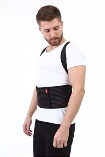 İŞFORM Unisex Black Upright Posture Stop Orthopedic Waist and Back Support Corset