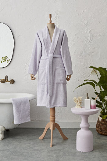 Karaca Home Σετ μπουρνούζι 100% μαλλί S M Lilac
