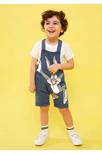 OliveYouMom Strappy Bugs Bunny Printed Unisex Baby/Children's Salopet