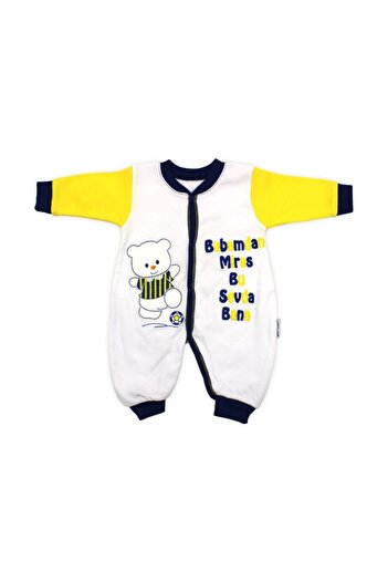 GÜLÜCÜK Inheritance from My Father Yellow Navy Blue Fan Baby Romper K390