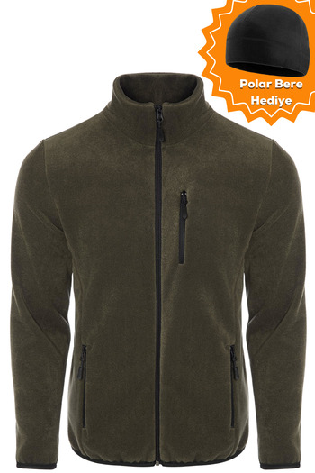 GHASSY CO. Men's Pro Windproof 5-Pocket Outdoor Full Zipper Fleece Jacket