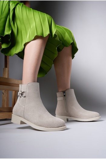 Riccon Γυναικείες μπότες μπεζ Suede Lhewiel - 001207