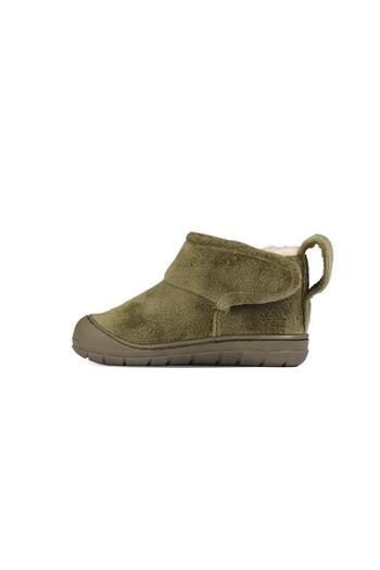 Vicco Color Fur Inside Comfortable Fit Boy's Khaki Non-Slip Sole Slippers