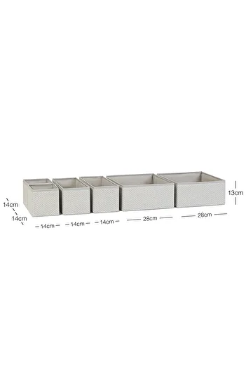 Ocean Home Textile 6-Piece Gray Drawer Cabinet Laundry Organizer Children's Room Folding Storage Box Organizer Set