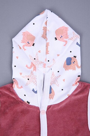 Babyhola Baby Girl and Boy Hooded Velvet Pocket Vest 3297