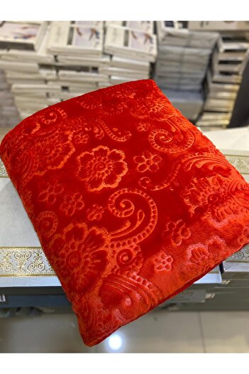 Dinarsu Romance Double Boxed Blanket 220 X 240 Cm Red