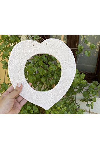 soydan seramik Ceramic Heart Mirror Frame