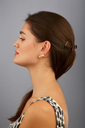 Joy of Jade Patty Round Women's Hoop Earrings, Gold, Set of 3 in 3 sizes, Single