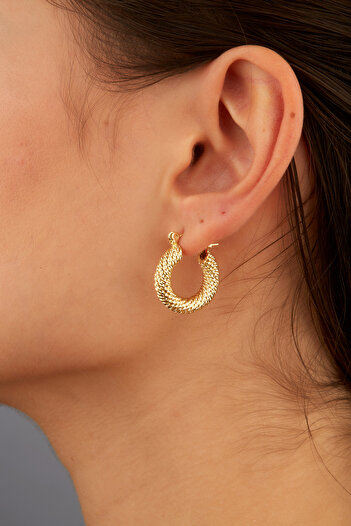 Joy of Jade Dina Women's Hoop, Gold Color Earrings Small