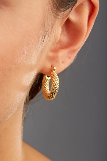 Joy of Jade Dina Women's Hoop, Gold Color Earrings Small