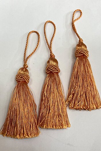 Hobigram Decorative Ribbon Orange Knotted Single Tassel 7 cm 1 Piece – Decorative Ribbon, Stylish Design – Decorative