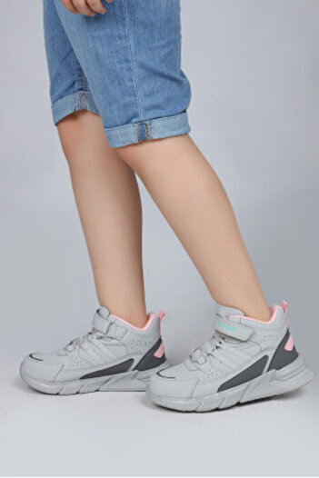 Jump 27823 Velcro Light Gray - Pink Girl's Winter Boots Sneakers