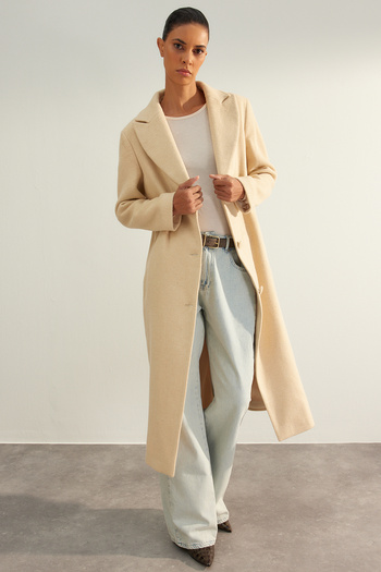 Trendyol Collection Stone Oversize Wide Cut Woolen Coat TWOAW24KB00162