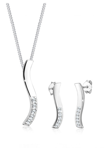 ELLI Schmuckset Welle Kristalle 925 Silber