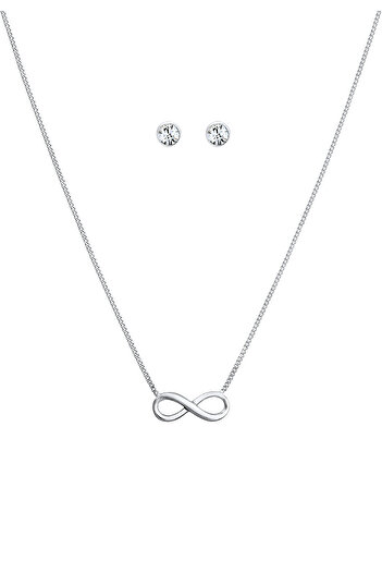 ELLI Schmuckset Unendlichkeitssymbol Kristalle 925 Silber