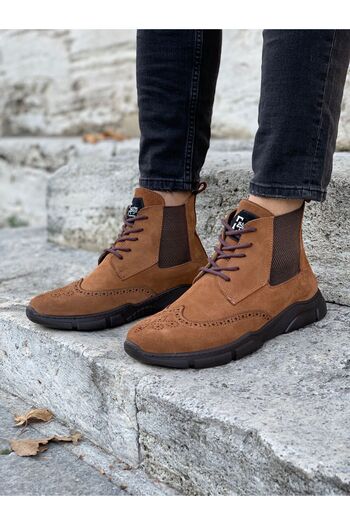 LONATOLİA Men's Genuine Leather Suede Lace-up Boots