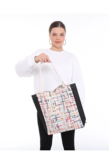 pamukcanta Gusseted Canvas Cloth Bag Line Themed