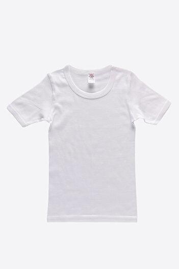 Malabadi Boy's White 3 Pack 100% βαμβακερό στρογγυλό λαιμό κοντό μανίκι ριμπ εσώρουχο 90202-e
