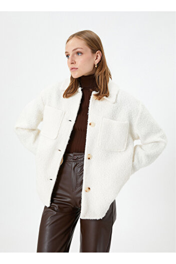 Koton Standard Off-White Damenjacke 4WAK20101EW
