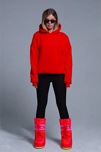 NewCabin Red Eye Printed 3 thread Sweatshirt - Raised Thick 3 thread