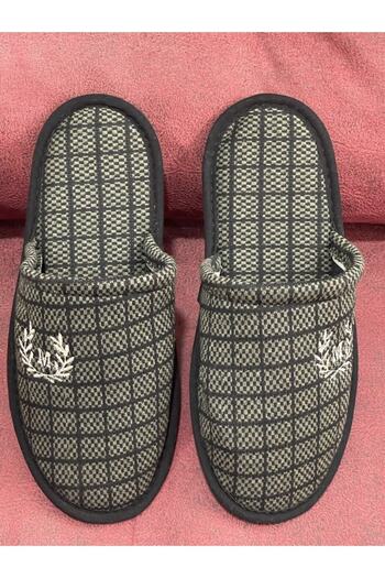 YILDIZ SHOES Μοτίφ Ανδρικές Παντόφλες Σπίτι Κεντημένες Καθημερινές Κλειστές Μπροστινές Παντόφλες Επισκεπτών Χειμερινές Παντόφλες Επισκεπτών Σπίτι Χακί