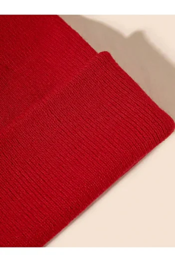 QUATEX Red Unisex Folded Knitwear Flat Beret