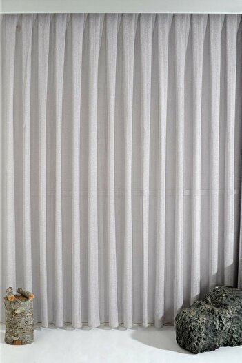 Brillant Rüyaper High Ceiling Custom Made Natural Linen Tulle Curtain up to 330 Size 1/3 Frequently Pleated