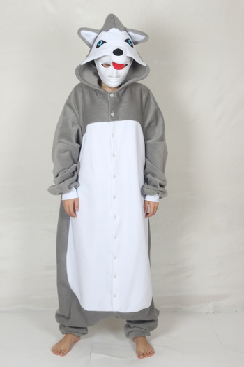 YÜSÜ Adult Kigurumi Siberian Husky Wolf Costume Animal Costume