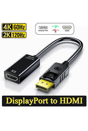 Derwell 4K Displayport to Hdmı Çevirici Dönüştürücü Kablo HD TV kablosu uyum Video PC için TV Kablosu Aparat