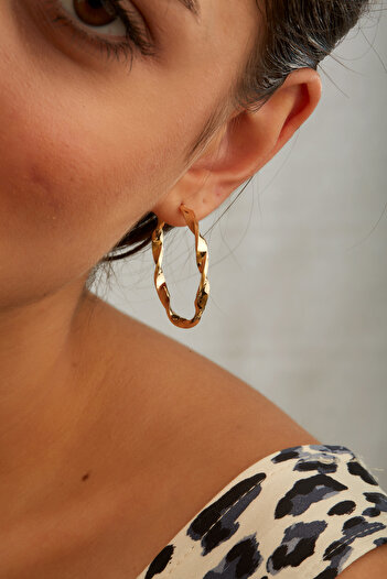 Joy of Jade Riband Hoop Women's Earrings, Gold