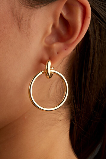 Joy of Jade İda Women's Hoop Earrings, Gold