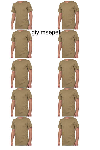 giyimsepeti Undershirt 10pcs New Khaki Color 100% Cotton