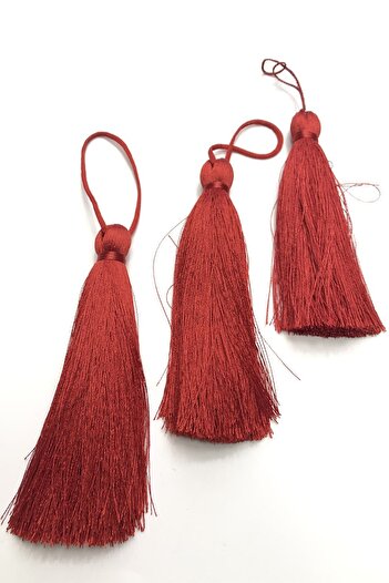 Hobigram Decorative Ribbon Single Tassel Red Color 10 cm 1 Piece – Decorative Ribbon, Stylish Design – Decorative Ribbon