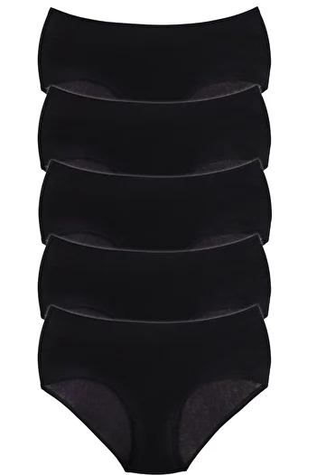 Humaone 5-Piece Black Women's Lycra Bato Cotton Panties Bt1-d11