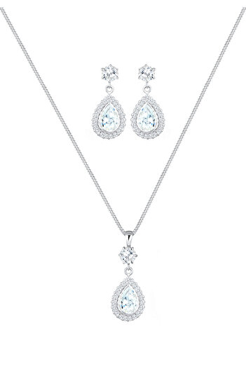 ELLI Schmuckset Tropfen Zirkonia 925 Sterling Silber