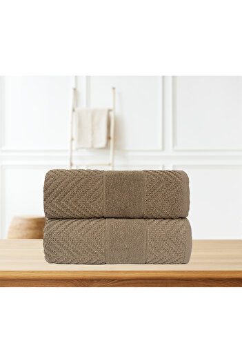 Lucy and Home JACQUARD ZICKZAC PATTERNED 2-PIECE TOWEL SET 50X100CM