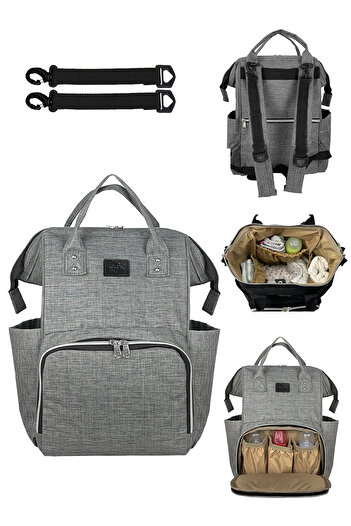 Stylo Gray Paris Women & Mother Baby Backpack