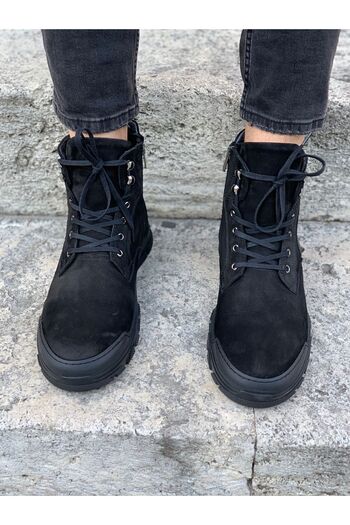 LONATOLİA Men's Genuine Leather Suede Lace-up Boots