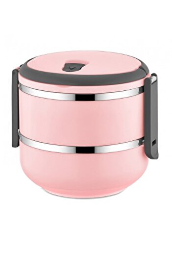 FreshBox 2-Layer Leak-Proof Food Thermos Expedition Bowl Storage Container Powder Pink 1.50 Liter