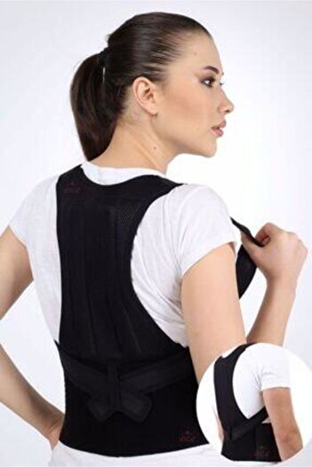 İŞFORM Unisex Black Upright Posture Stop Orthopedic Waist and Back Support Corset