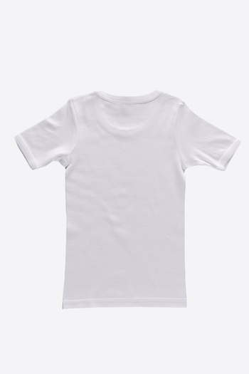 Malabadi Boy's White 3 Pack 100% βαμβακερό στρογγυλό λαιμό κοντό μανίκι ριμπ εσώρουχο 90202-e