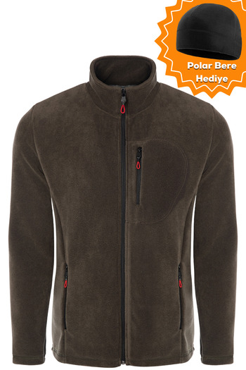GHASSY CO. Men's Pro Windproof 5-Pocket Outdoor Full Zipper Fleece Jacket