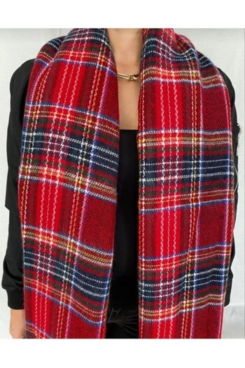 Nilbutik White Plaid Scarf